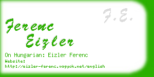 ferenc eizler business card